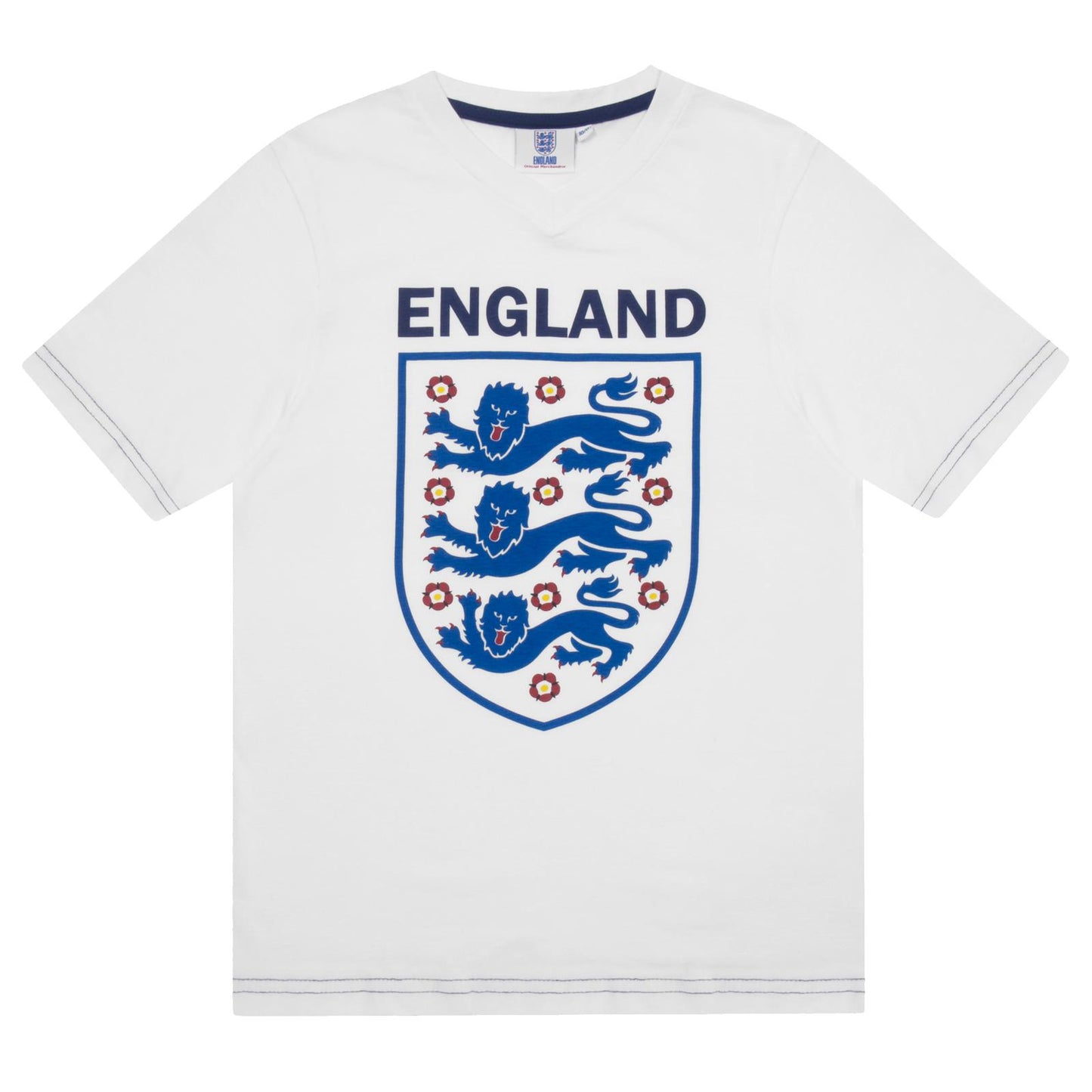 White - Side - England FA Boys Short Pyjama Set