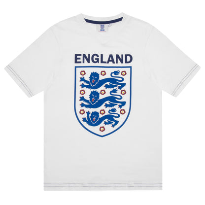 White - Side - England FA Boys Short Pyjama Set