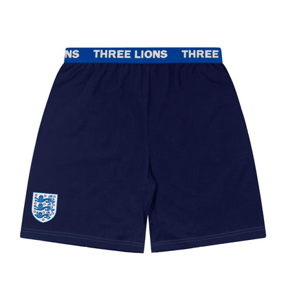 White - Pack Shot - England FA Boys Short Pyjama Set