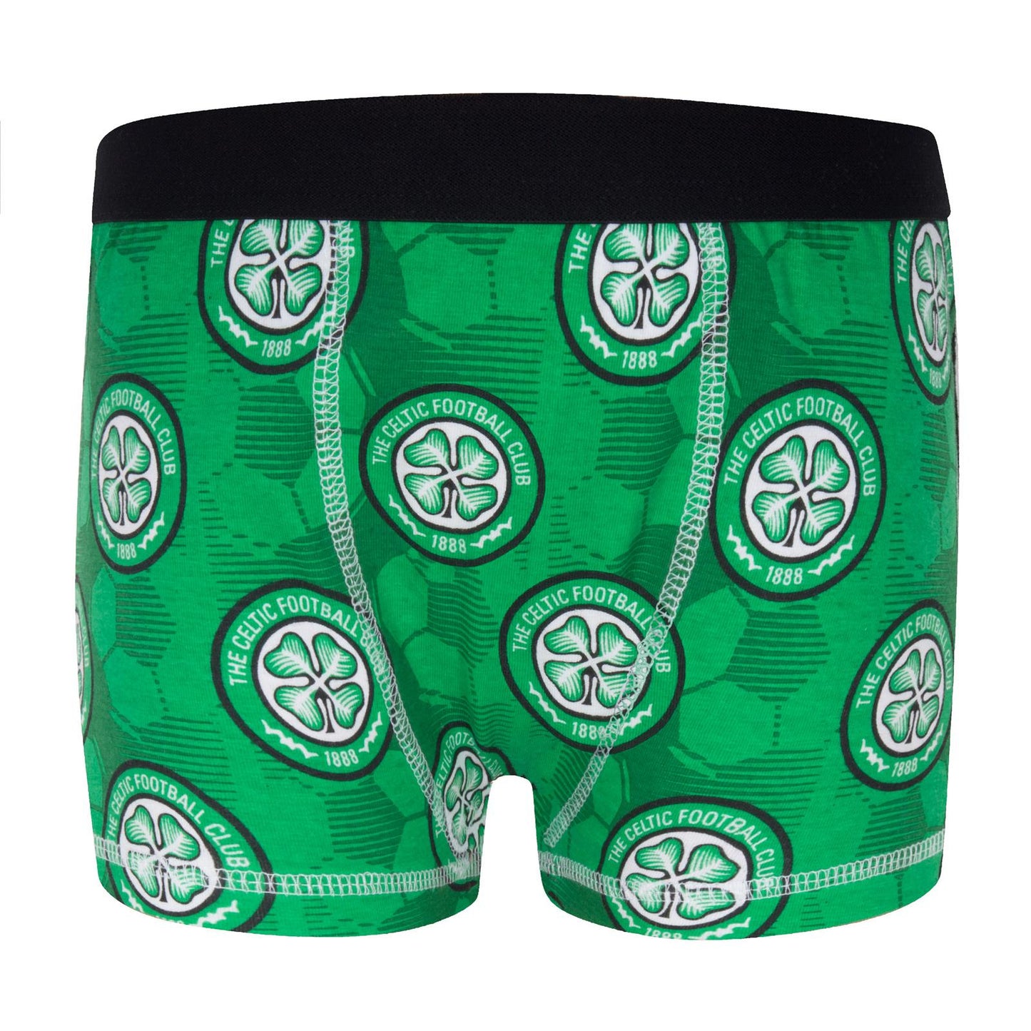Black-Green-Grey - Back - Celtic FC Boys Crest Boxer Shorts (Pack of 3)