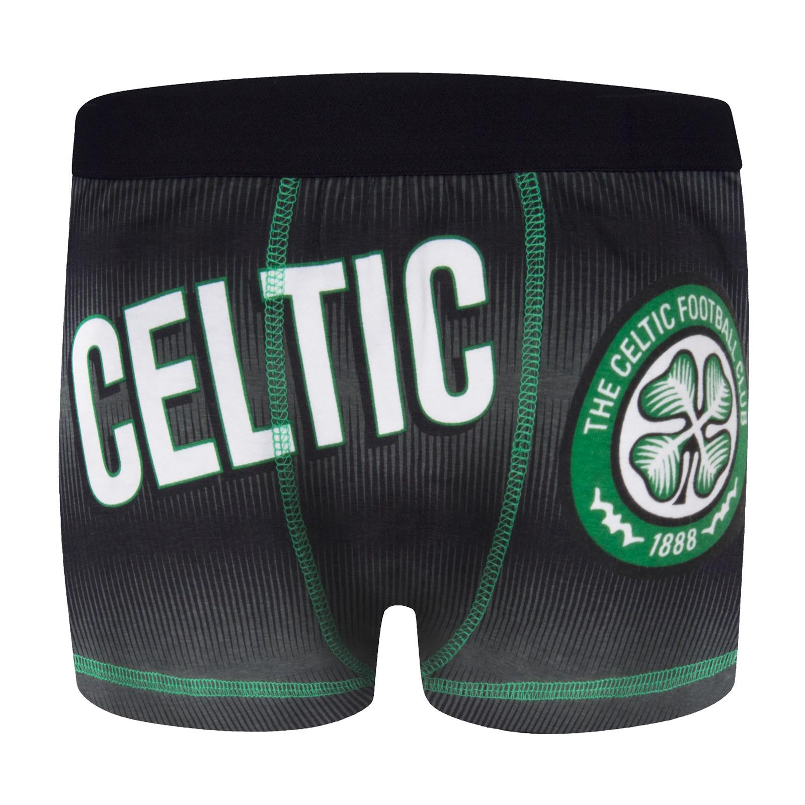 Black-Green-Grey - Lifestyle - Celtic FC Boys Crest Boxer Shorts (Pack of 3)