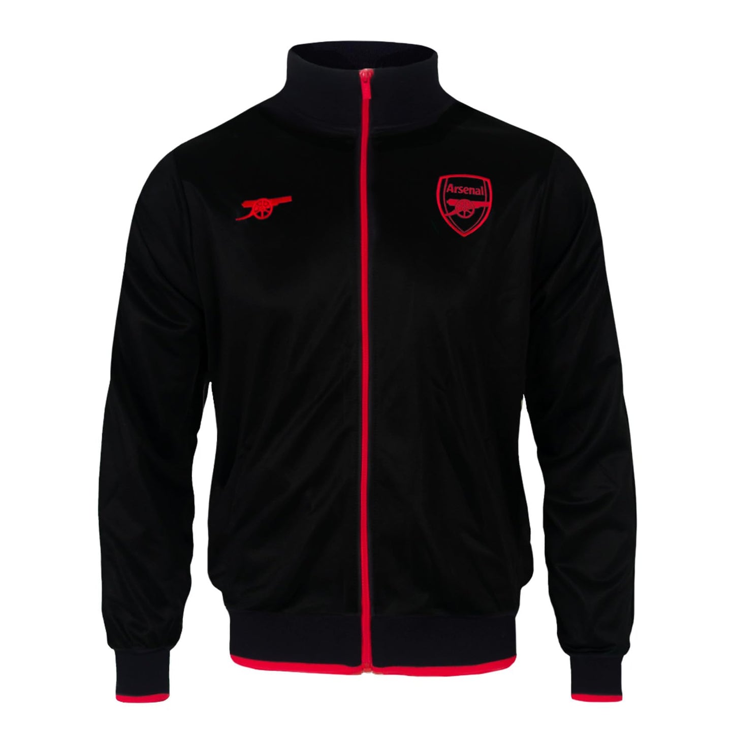 Black - Front - Arsenal FC Mens Crest Embroidered Track Jacket