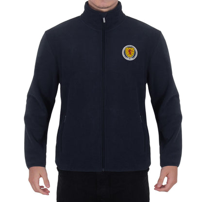 Navy - Front - Scottish FA Mens Crest Fleece Jacket