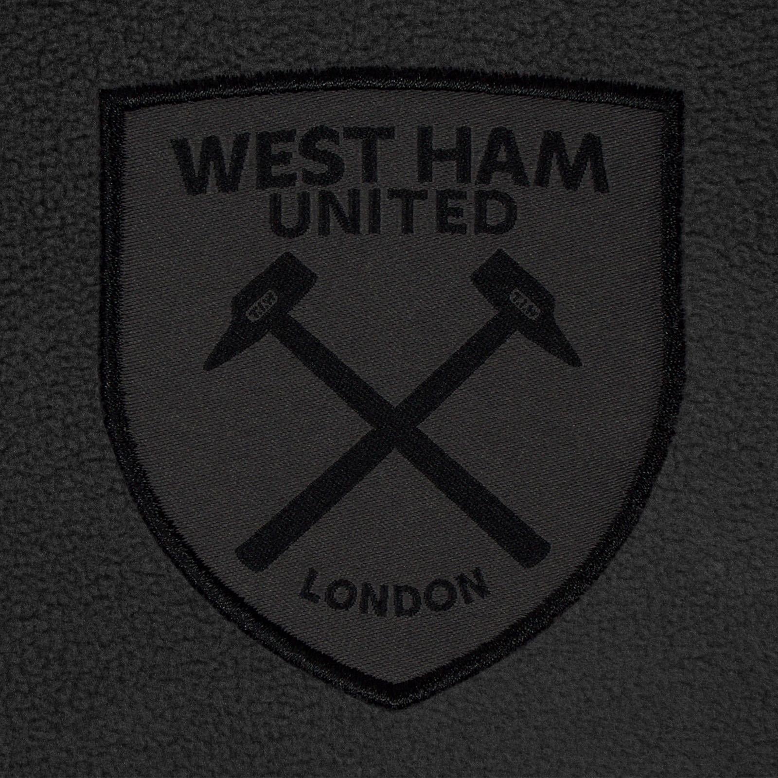 Grey - Pack Shot - West Ham United FC Mens Crest Fleece Jacket