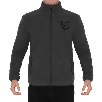 Grey - Front - West Ham United FC Mens Crest Fleece Jacket