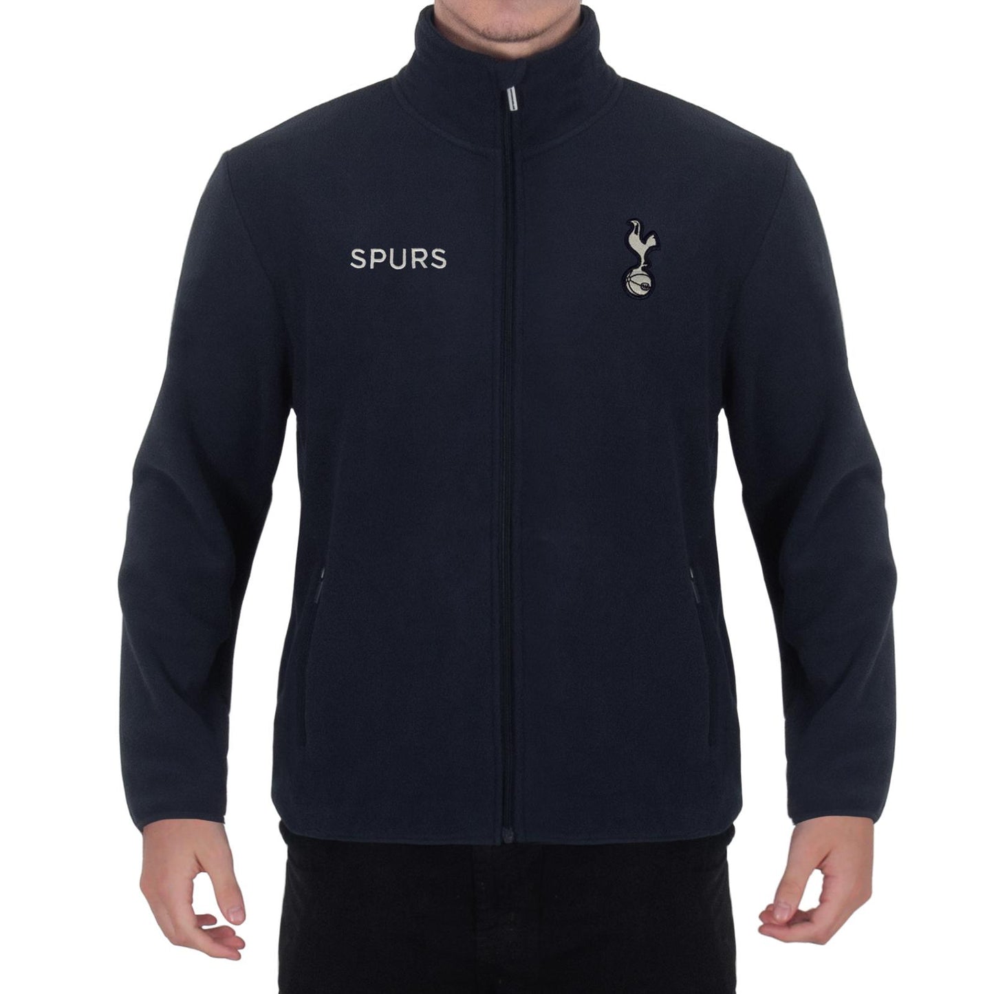 Navy - Front - Tottenham Hotspur FC Mens Crest Fleece Jacket