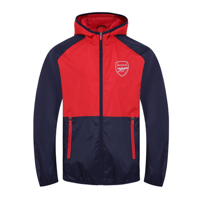 Navy Blue-Red - Front - Arsenal FC Boys Crest Raglan Windbreak