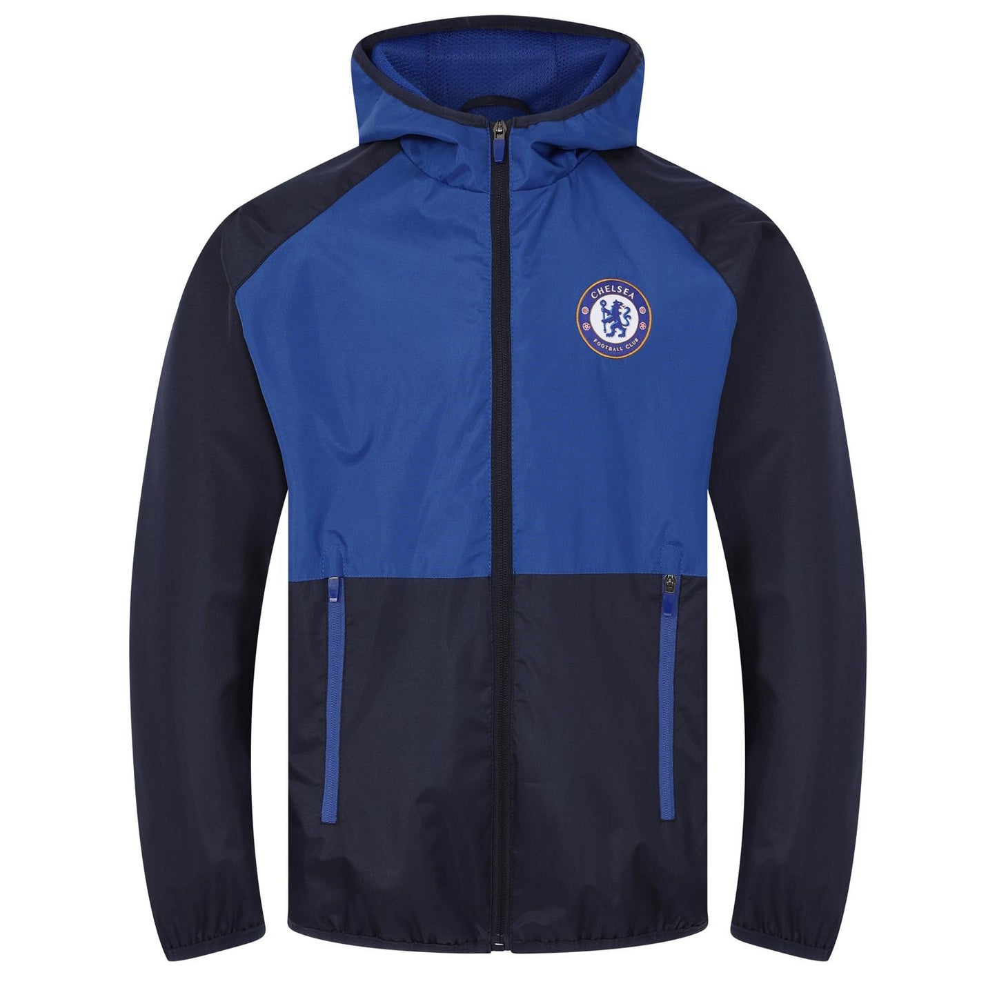 Navy Blue - Front - Chelsea FC Boys Crest Two Tone Windbreak