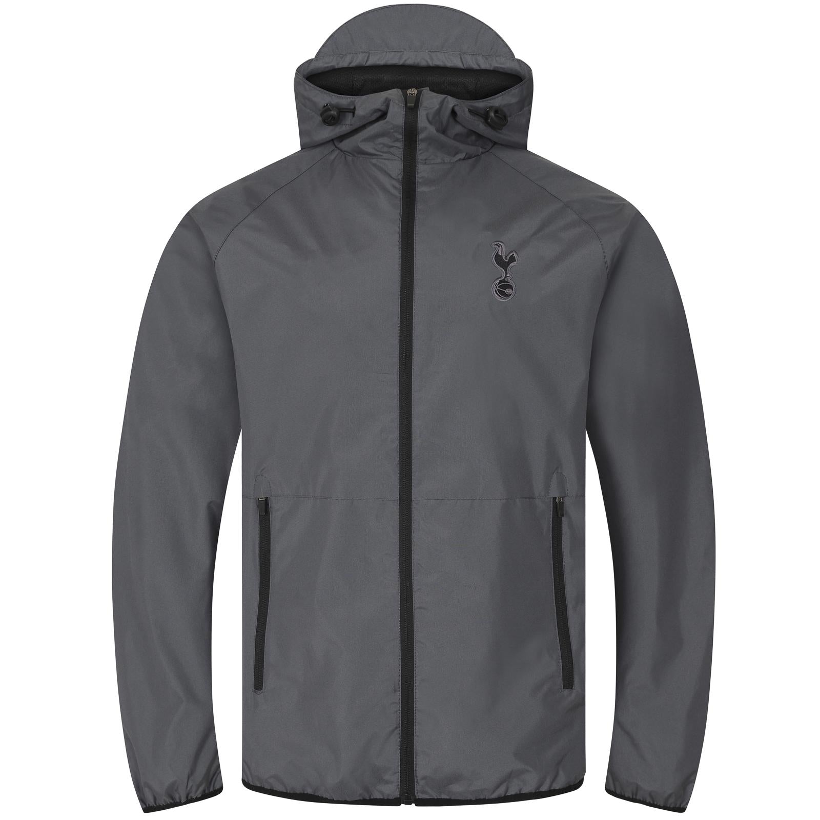 Grey - Front - Tottenham Hotspur FC Mens Crest Peaked Windbreaker