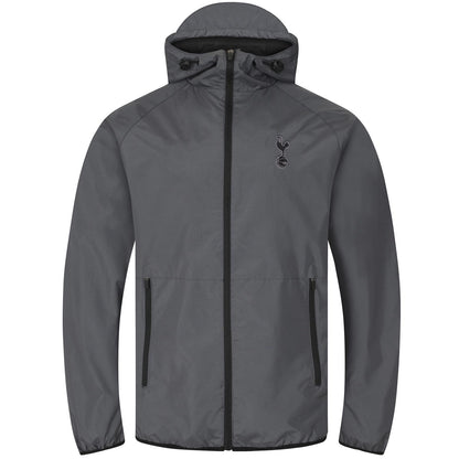 Grey - Front - Tottenham Hotspur FC Mens Crest Peaked Windbreaker