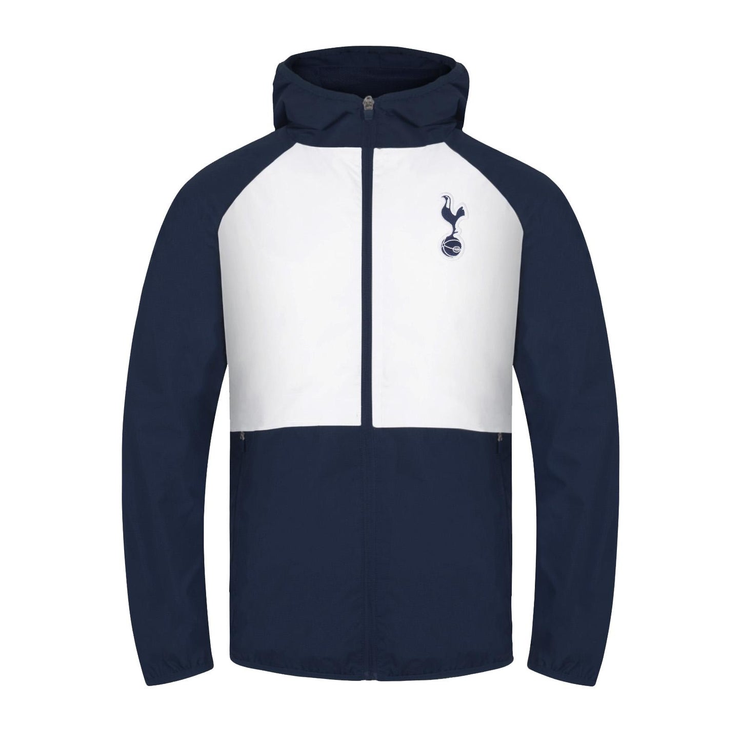 White-Navy Blue - Front - Tottenham Hotspur FC Mens Crest Raglan Windbreaker