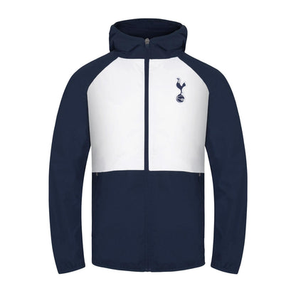 White-Navy Blue - Front - Tottenham Hotspur FC Mens Crest Raglan Windbreaker