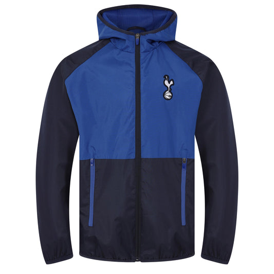 Navy-Royal Blue - Front - Tottenham Hotspur FC Mens Crest Raglan Windbreaker