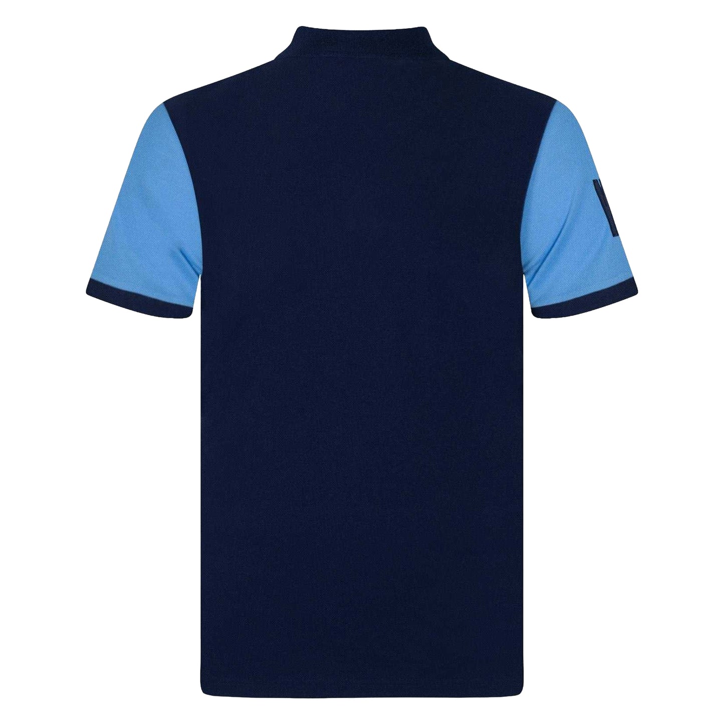 Navy - Back - Manchester City FC Mens Contrast Sleeves Polo Shirt
