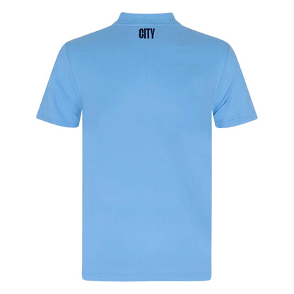 Sky Blue - Back - Manchester City FC Mens Crest Polo Shirt