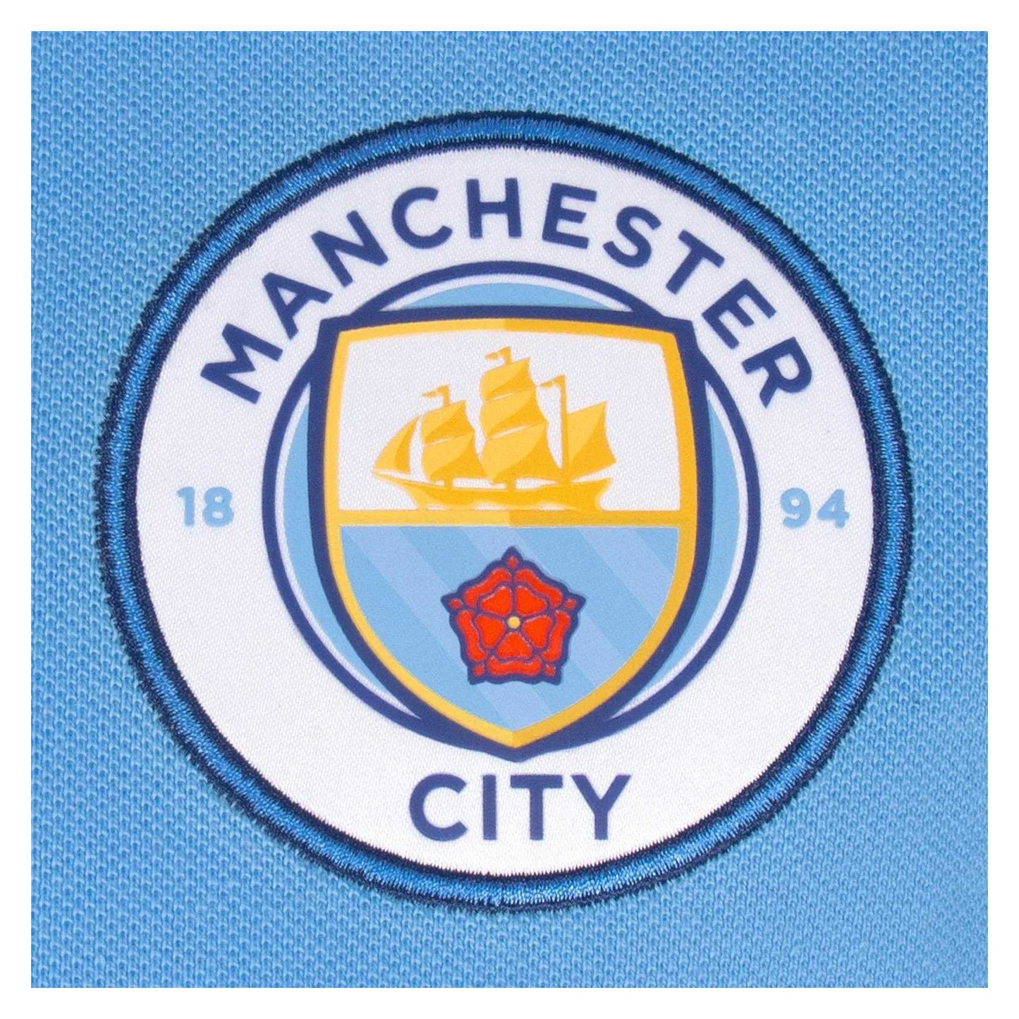 Sky Blue - Side - Manchester City FC Mens Crest Polo Shirt