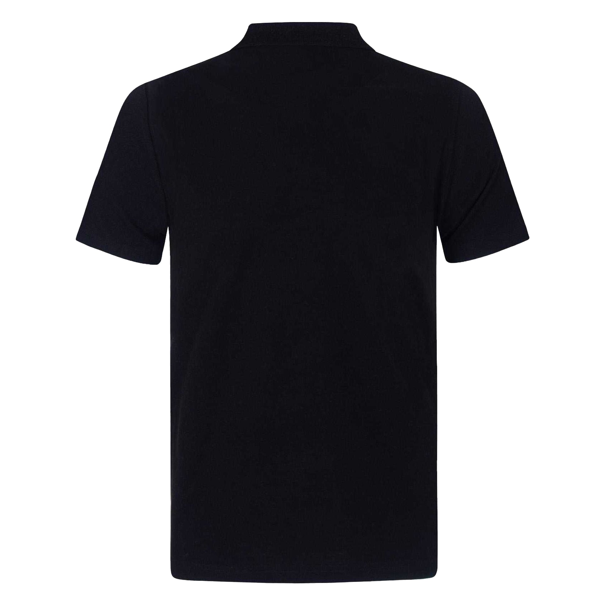 Black - Back - Newcastle United FC Mens Woven Patch Polo Shirt