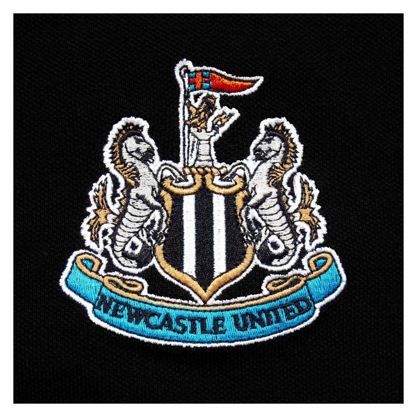 Black - Lifestyle - Newcastle United FC Mens Woven Patch Polo Shirt