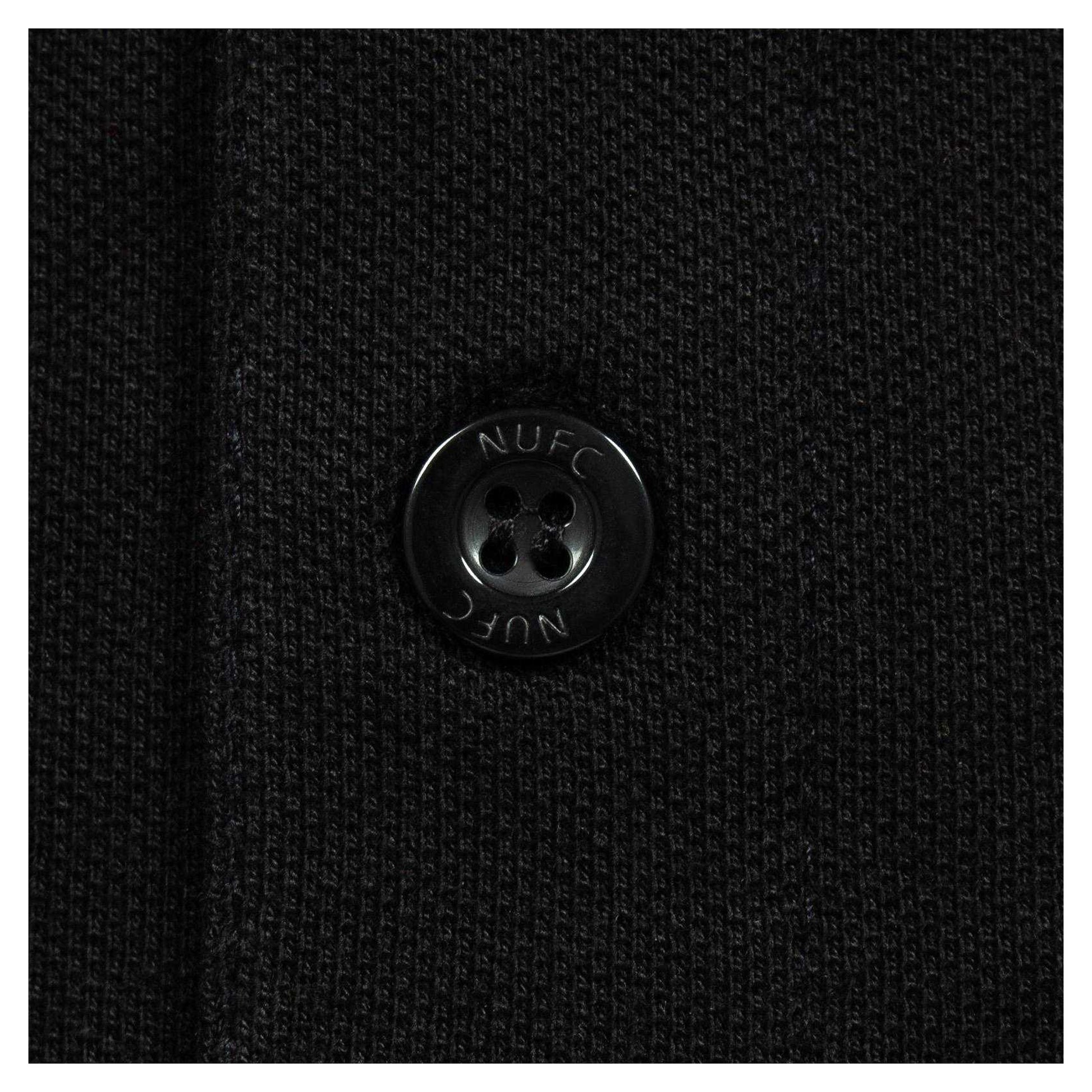 Black - Pack Shot - Newcastle United FC Mens Woven Patch Polo Shirt