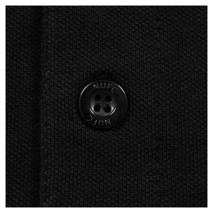 Black - Pack Shot - Newcastle United FC Mens Woven Patch Polo Shirt