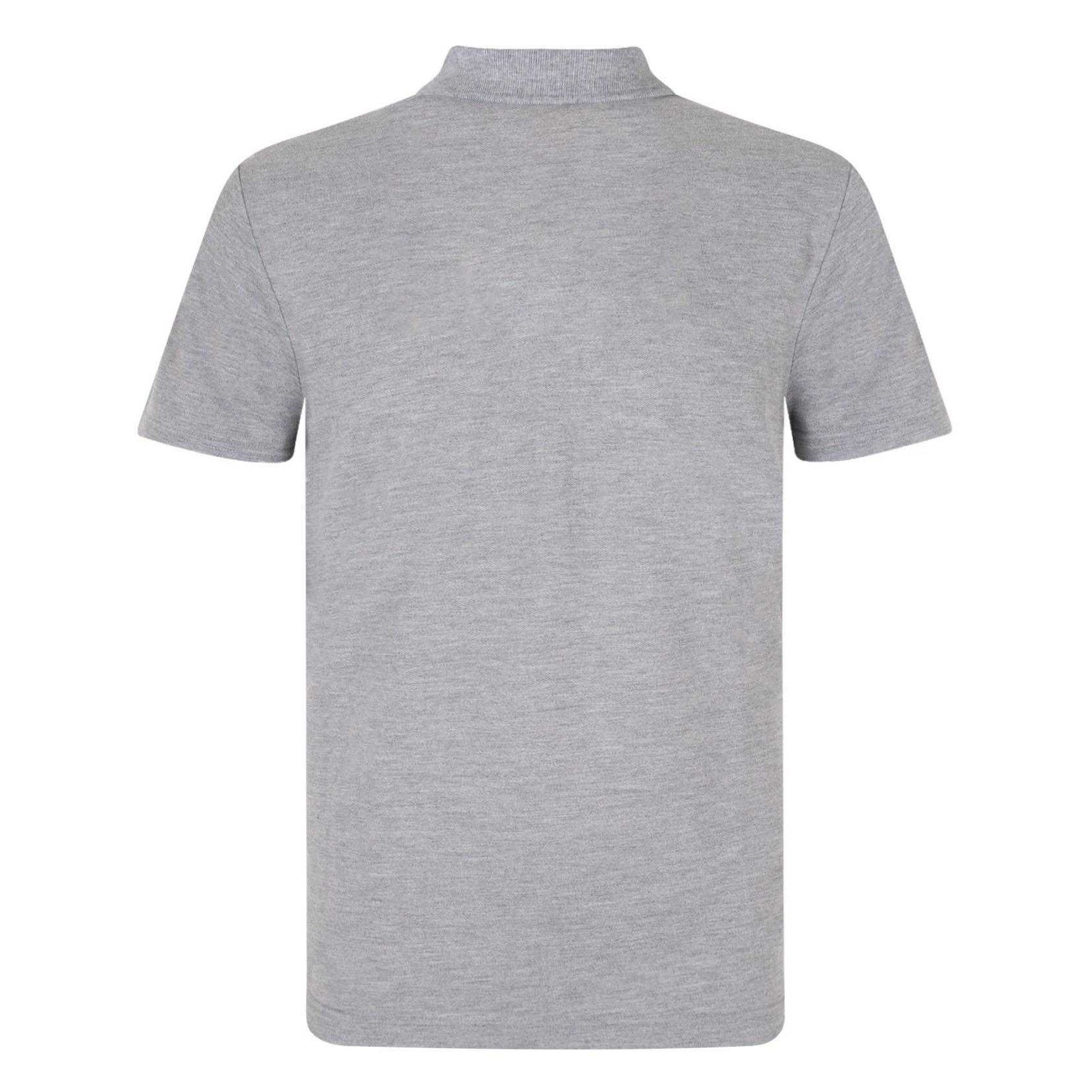 Grey - Back - Newcastle United FC Mens Woven Patch Polo Shirt