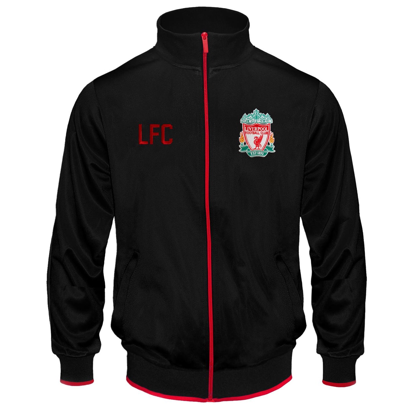 Black - Front - Liverpool FC Mens Retro Track Jacket