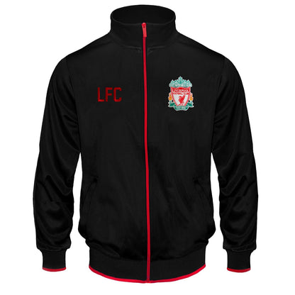 Black - Front - Liverpool FC Mens Retro Track Jacket