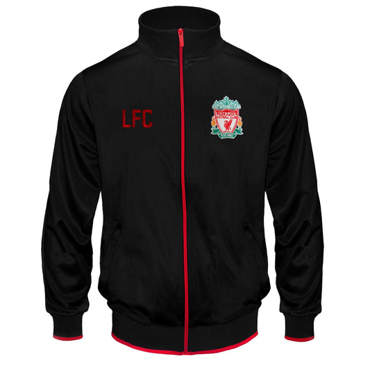 Black - Front - Liverpool FC Mens Retro Track Jacket