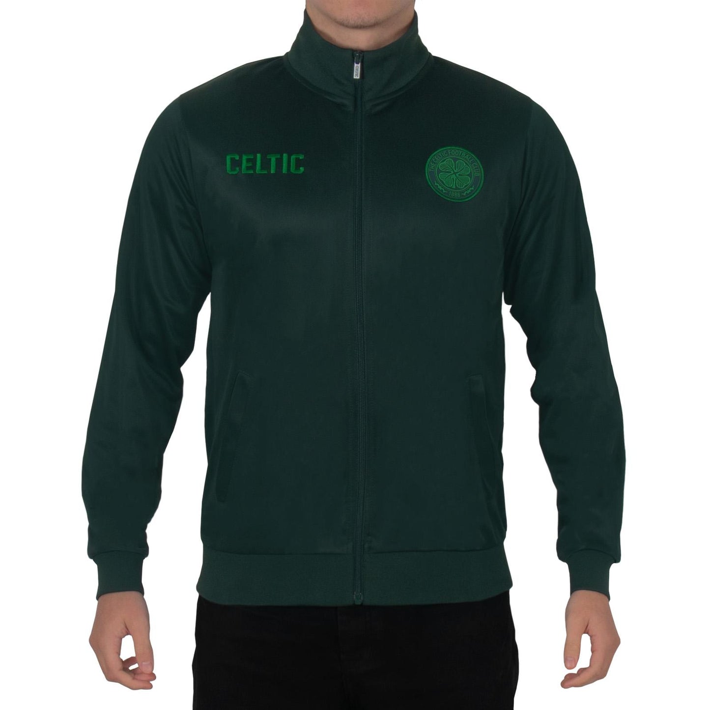 Forest Green - Pack Shot - Celtic FC Mens Retro Track Jacket