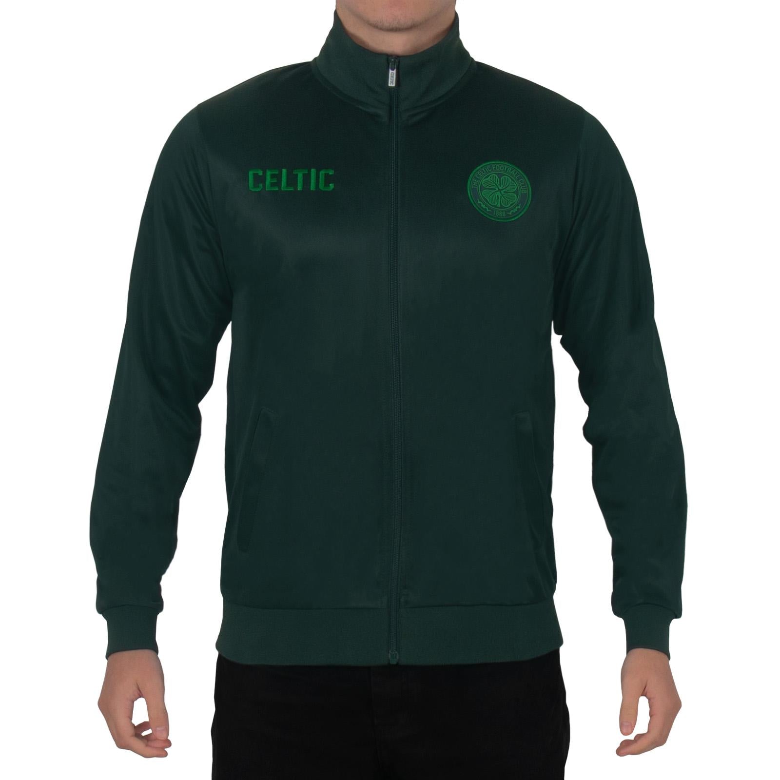 Forest Green - Pack Shot - Celtic FC Mens Retro Track Jacket
