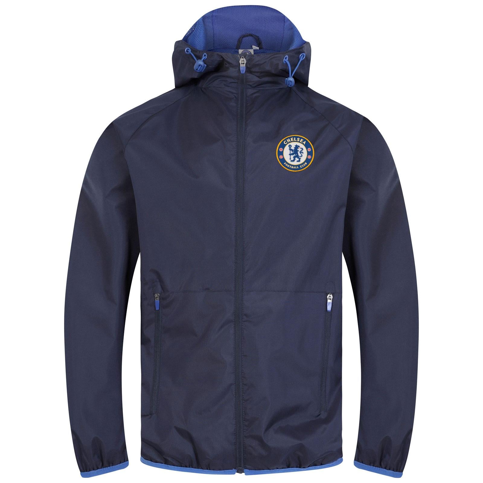 Navy - Front - Chelsea FC Mens Crest Windbreaker