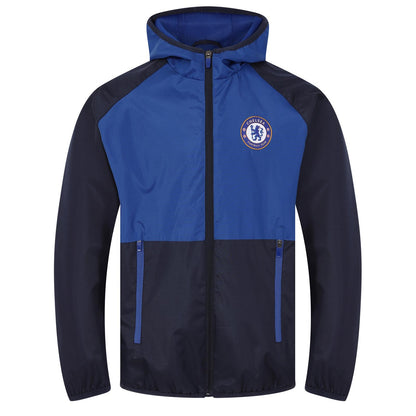 Navy-Royal Blue - Back - Chelsea FC Mens Crest Two Tone Windbreaker