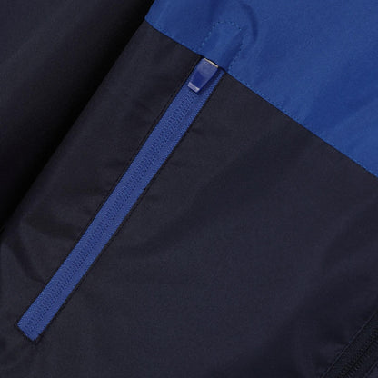 Navy-Royal Blue - Pack Shot - Chelsea FC Mens Crest Two Tone Windbreaker