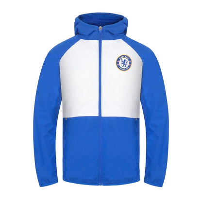 White-Royal Blue - Front - Chelsea FC Mens Crest Raglan Windbreaker