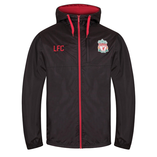 Black - Front - Liverpool FC Mens Crest Windbreaker