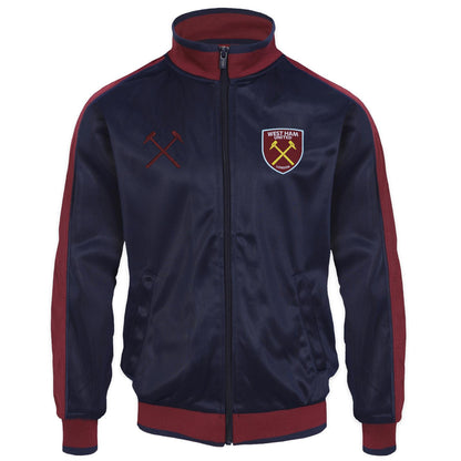 Navy - Front - West Ham United FC Mens Retro Track Jacket