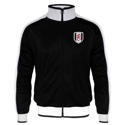 Black-White - Front - Fulham FC Mens Retro Track Jacket