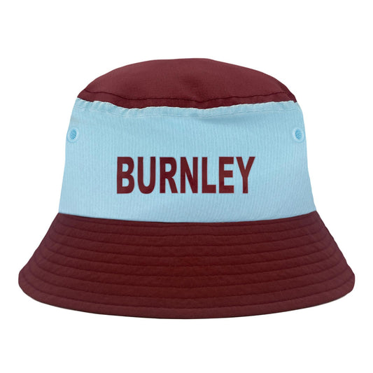 Claret-Blue - Front - Fan Originals Burnley Text Bucket Hat