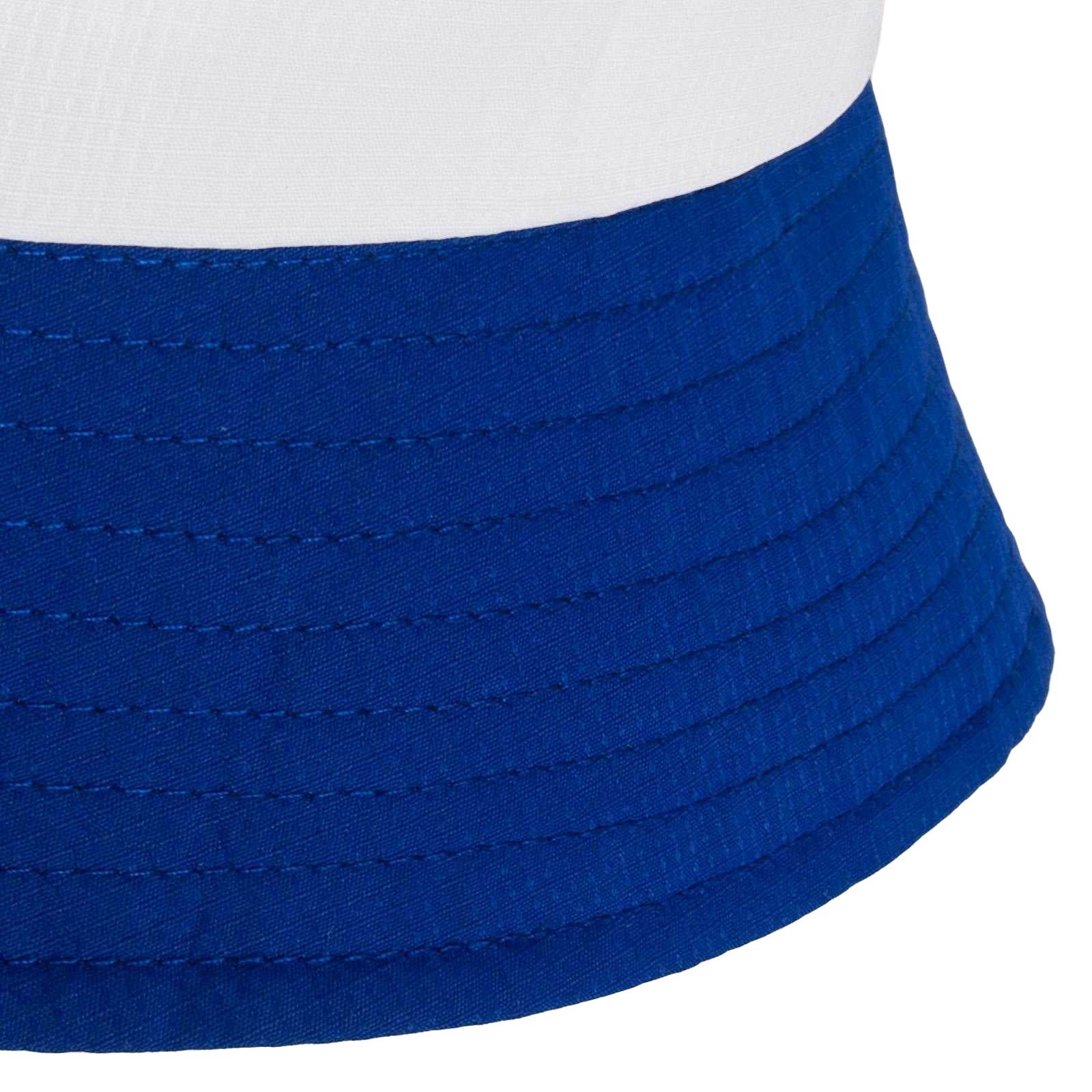 Yellow-White-Royal Blue - Close up - Fan Originals Leeds Rose Bucket Hat