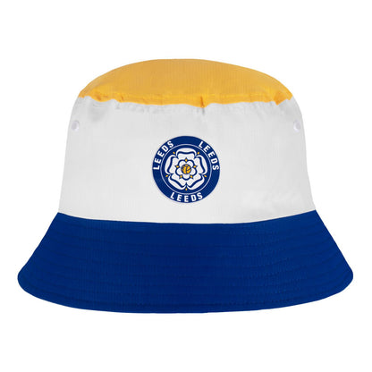 Yellow-White-Royal Blue - Front - Fan Originals Leeds Rose Bucket Hat