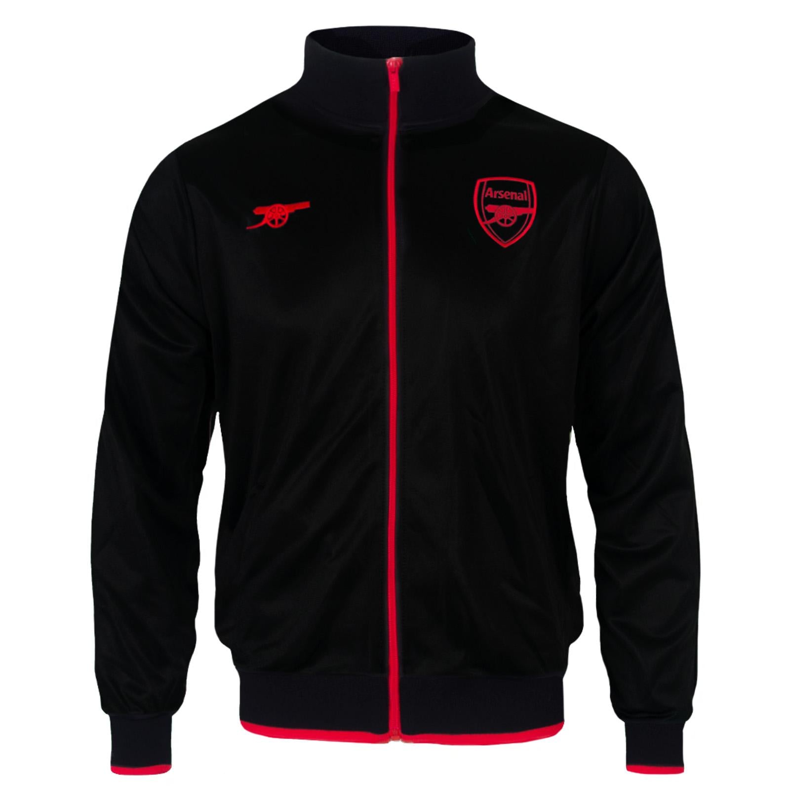 Black - Front - Arsenal FC Boys Crest Track Jacket