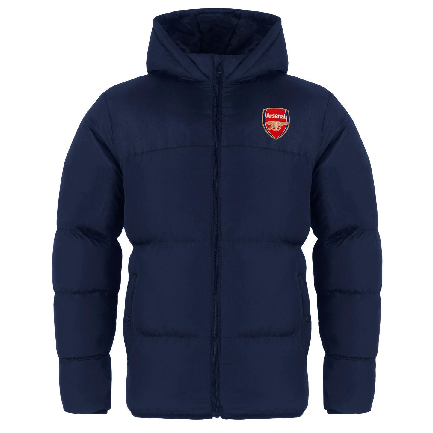 Navy - Front - Arsenal FC Boys Crest Quilted Padded Jacket