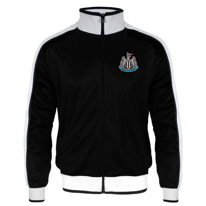 Black - Front - Newcastle United FC Boys Retro Track Jacket