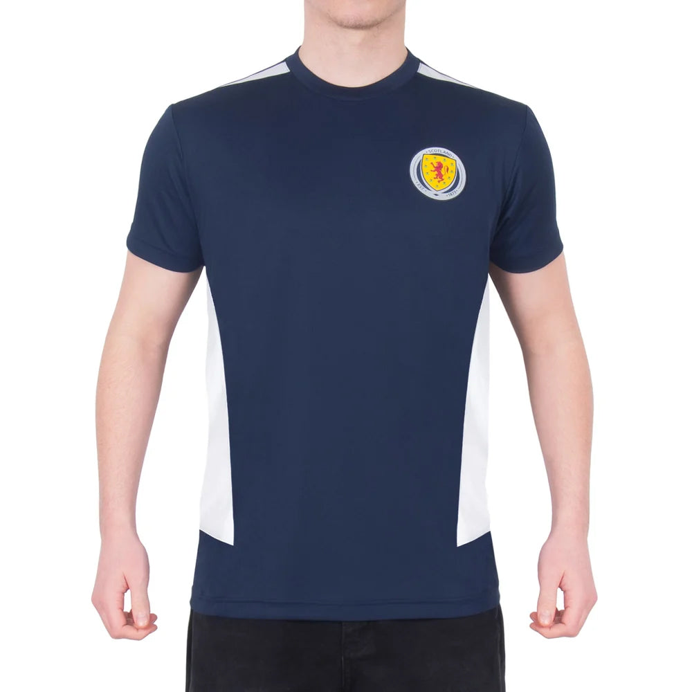 Navy Blue - Pack Shot - Scottish FA Mens McTominay 4 Polyester T-Shirt
