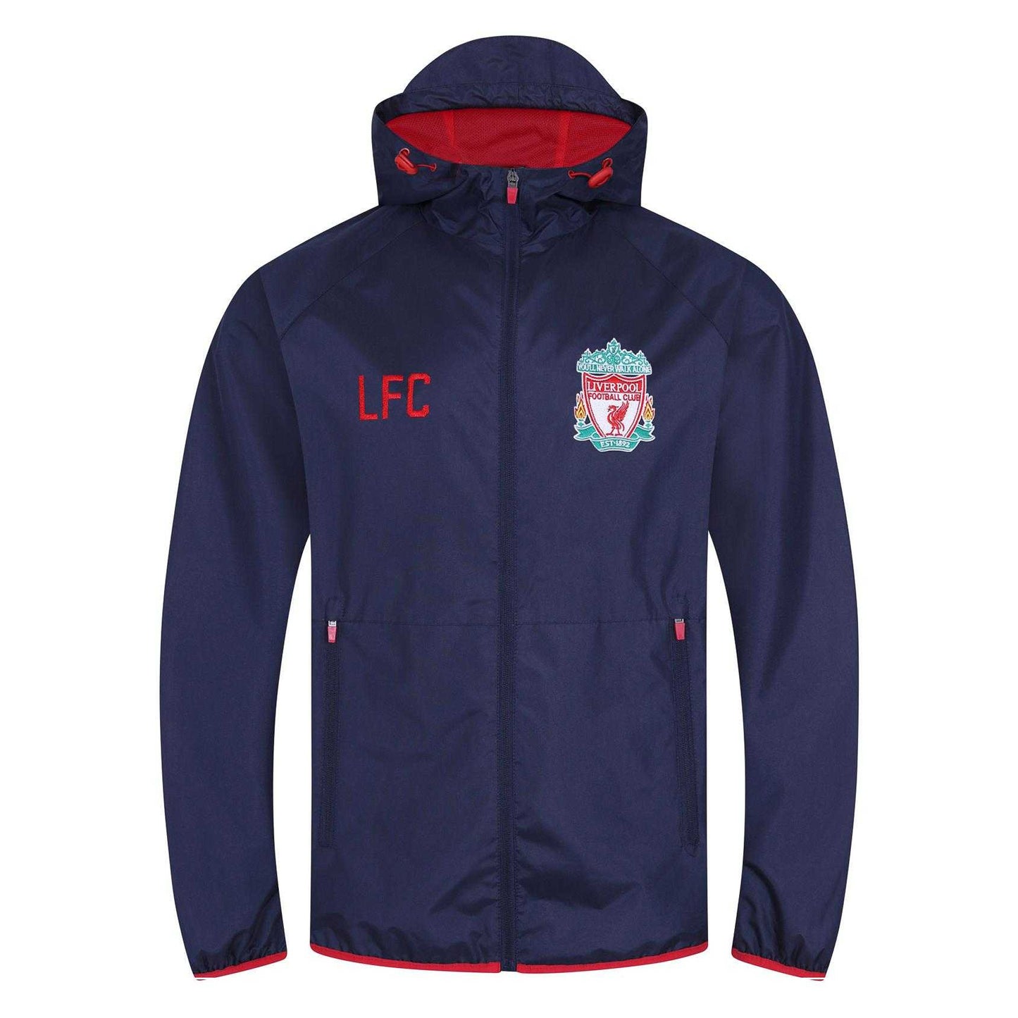 Navy - Front - Liverpool FC Mens Crest Windbreaker
