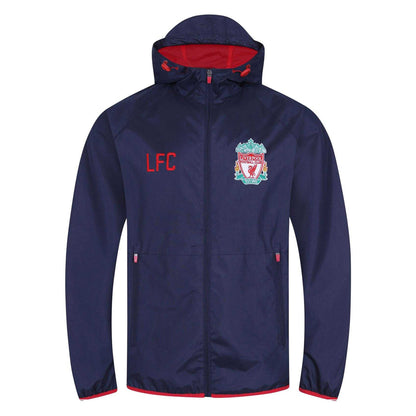 Navy - Front - Liverpool FC Mens Crest Windbreaker