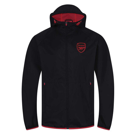 Black - Front - Arsenal FC Mens Crest Peaked Windbreaker