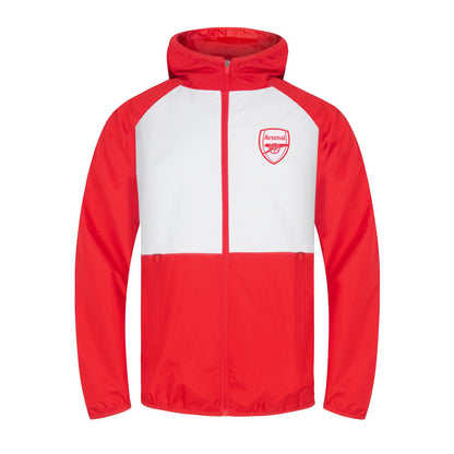 White-Red - Front - Arsenal FC Mens Crest Raglan Windbreaker