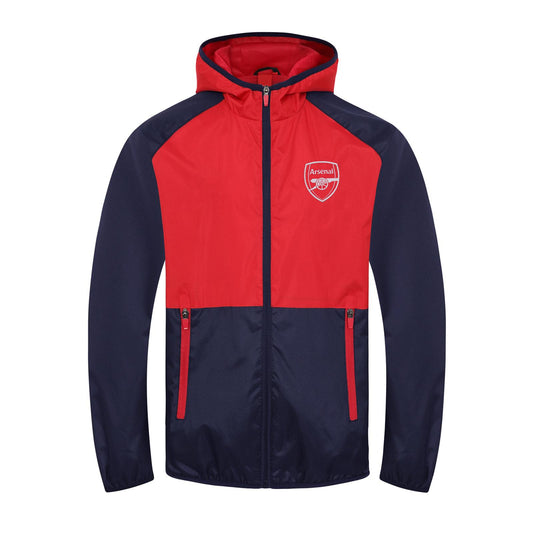 Navy-Red - Front - Arsenal FC Mens Crest Raglan Windbreaker