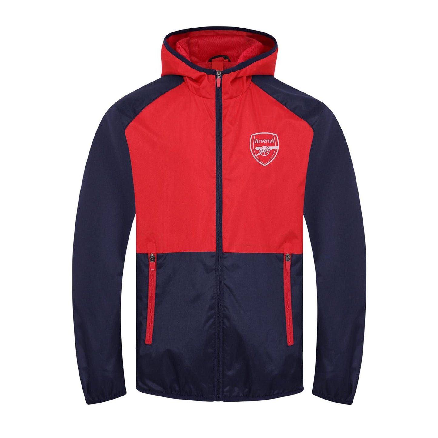 Navy-Red - Front - Arsenal FC Mens Crest Raglan Windbreaker